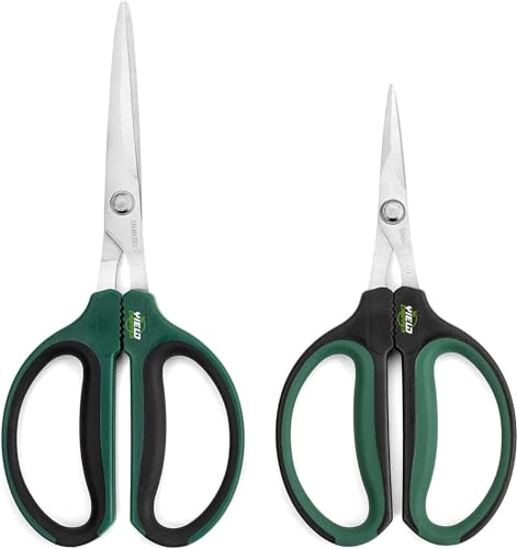 Hydroponic 2-Pack Bonsai Scissors and Plant Trimming Shears Set - Stainless Steel Pruning Shears for Indoor Gardening, Succulent Harvest, and Precision Plant Care