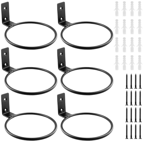 Jiozermi 6 Pack 5 inch Flower Pot Holder Ring, Matte Black - size: 5 Inch-6Pcs