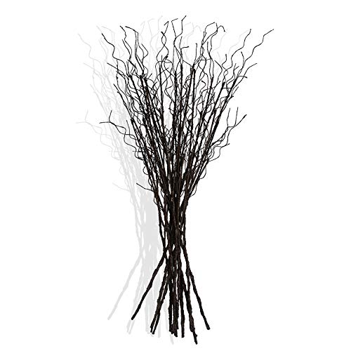 12 Pcs Artificial Curly Willow Branches Brown Twig Stems for Vase Decor
