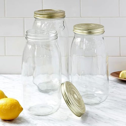 Le Parfait Screw Top Jar 2L (64oz) Wide Mouth Glass Jar, Gold, 1 Pack - color: 2L-Gold (Single)