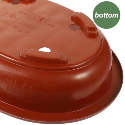 DOITOOL Bonsai Training Pots with Drainage Tray, 17 Inch Oval Bonsai Planter Pot Plastic Plants Growing Tree s Flower for Indoor Outdoor Garden Yard - 17.3 x 13.3 x 4.1 inch
