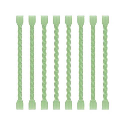 8Pcs 3-inch Silicone Cable Ties Reusable Steel-Core Silicone Twist Cable Tie Straps for Bundling and Organizing Colorful Bendable Holder Strap for Indoor and Out All Purpose, Green - color: Green, size: 3 Inch