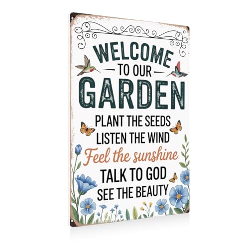 BEASTZHENG Cottagecore Garden Signs for Outside Decor Gifts Vintage Gardening Metal Tin Signs for Garden, Home, Greenhouse, Living Room, Bedroom, Yard, Outdoor Decor 8X12 Inch - color: Garden 5