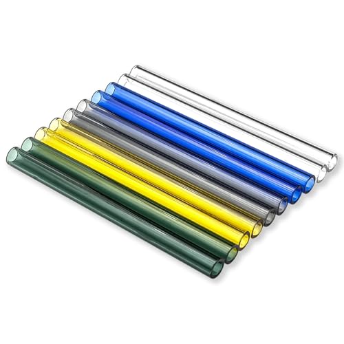 6 Inch 5 Colors 10 Pcs Borosilicate Glass Tubes, 12mm OD, 2mm Wall - color: Multicolor, size: 6 Inch