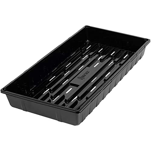 SUNPACK 10" x 20" Seed Starting Tray, Black, 2.5" - with Drainage Holes, Perfect for Greenhouses or Indoor Gardening - Ideal for Seedlings and Cuttings