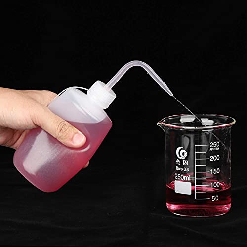 Wash Bottle 250ml 3Pcs – Plastic Squeeze with Cap & Funnel - size: 250ml/3Pcs