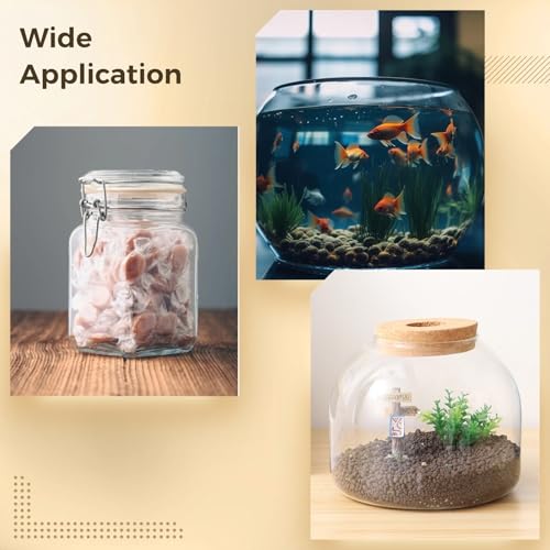 54 oz Glass Fish Bowl Vase with Cork Lid, Clear Bubble Planter Vase Globe Flower Centerpiece, 3 Inch Open Mouth Round Terrarium Vase, 6 Inch Diameter x 5 Inch Height - color: 1PCS