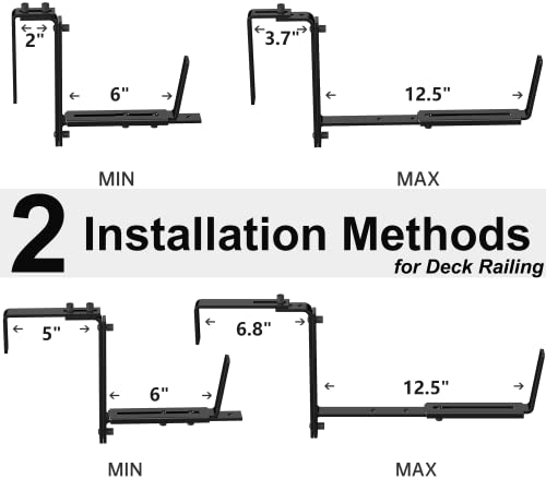 Y&M 2 PCS Window Boxes Planters Adjustable Planter Box Brackets , Heavy Duty Wall Mounted Hooks Hangers for Flower Baskets Holder Durable, Hanging Brackets for Fence Patio Garden Balcony - size: 2p