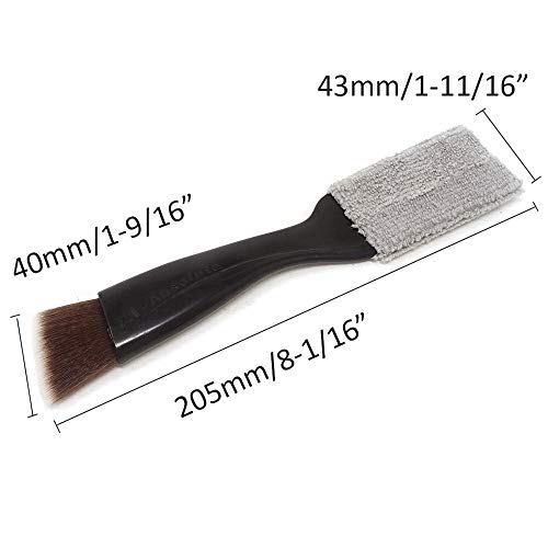 yueton Double Ended Portable Cleaning Brush Mini Hand Held Magic Brush Duster for House, Car, Office (Black) - color: Black
