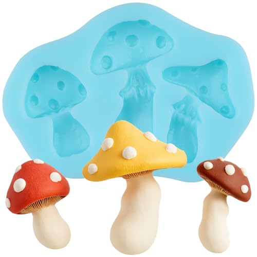 Mushroom Fondant Silicone Molds Mushroom Chocolate Candy Mold | Birthday Party Cake Decorating Cupcake Topper Gum Paste Polymer Clay - color: Style E