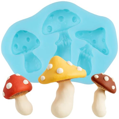 Mushroom Fondant Silicone Molds Mushroom Chocolate Candy Mold | Birthday Party Cake Decorating Cupcake Topper Gum Paste Polymer Clay - color: Style E