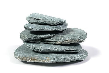 LANDEN River Slate Stone 18lb Natural Aquarium Rocks for Fish Tank Decor - size: 15 River Slate Stone(3-9 inches,18lbs)