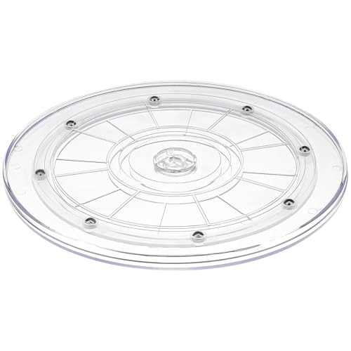 9" Acrylic Clear Lazy Susan Turntable | Steel Ball Bearing for 360-Degree Rotation,Durable Plastic Turntable for Tables Top,Cabinets,Spice Racks - size: 9 Inch