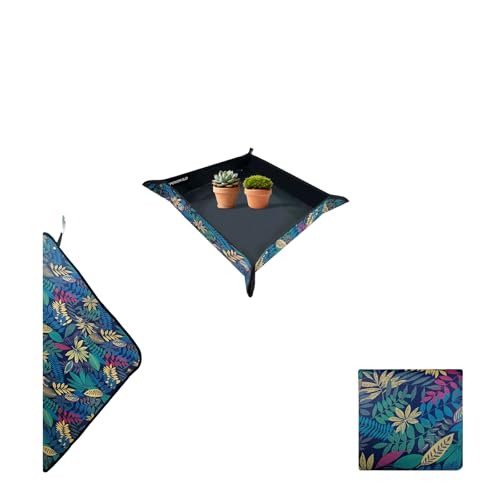Repotting Mat for Indoor Plants 19.7"x19.7", Unique Gifts for Plant Lovers | Thick Waterproof Potting Mat, Succulent Gardening Mat, Portable Repotting Mat for Mess Control, PVC-Black Leaf Print - color: Black Leaf Print, size: 19.7" x 19.7" x 0.1"