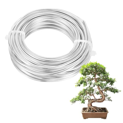 M METERXITY 1-Pack Bonsai Training Wire, 3mm x 33ft/10m Anodized Aluminum Bonsai Tree Wire for Gardening Branch/Fine Trunk/DIY Crafting [Silver Tone] - color: Silver Tone, size: 3mm