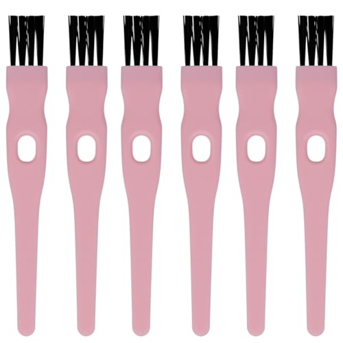 Mini Cleaning Brushes, 6 Pack Nylon Detail Brushes, 4.3 Inch (Pink) - color: Pink