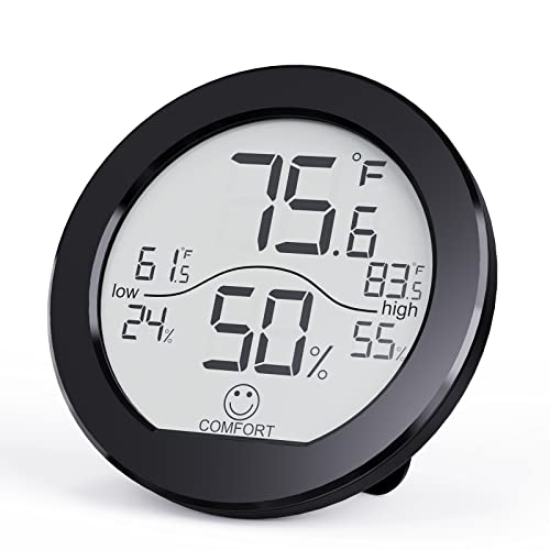 Indoor Digital Hygrometer Thermometer for Room Temperature Humidity Meter - color: Black, size: TH1x1