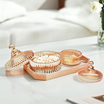 2 Pack Glass Apothecary Jars, Amber Qtip Holder Bathroom(10+24oz) - color: Amber