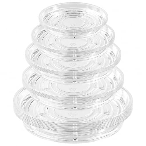 30 Pack Clear Plant Saucers for Indoors (4, 6, 8, 10, 12 inch) Flower Pot Saucers for Potted Plants Plant Plate Set Plant Trays for Indoors No Holes Plant Trays for Pots Bulk - color: Clear, size: 4 6 8 10 12 inch: 30 pcs