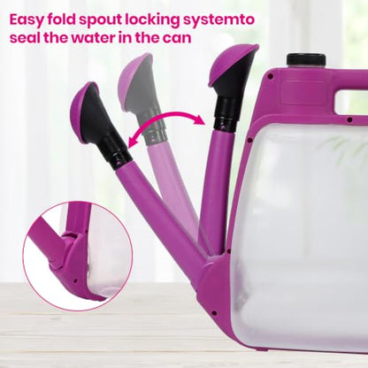 1.5 Gallon Purple Clear Plastic Foldable Garden Watering Can - color: Purple, size: 6L-PURPLE
