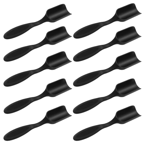 10Pcs Plastic Mini Gardening Shovel Spoons, All Black | Soil Scoops, For Planting, Digging, Transplanting Succulents, Potted Flowers or Milk Powder, Lightweight and Easy to Clean - color: All Black(10pcs)