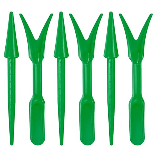 M METERXITY 6-Pack Mini Garden Hand Succulent Transplanting Tools, Plastic Seedlings Dibber Sowing Digging for Repotting/Plant Care/Lawn Maintenance, Small Gardening Tools [Dark Green] - color: Dark Green