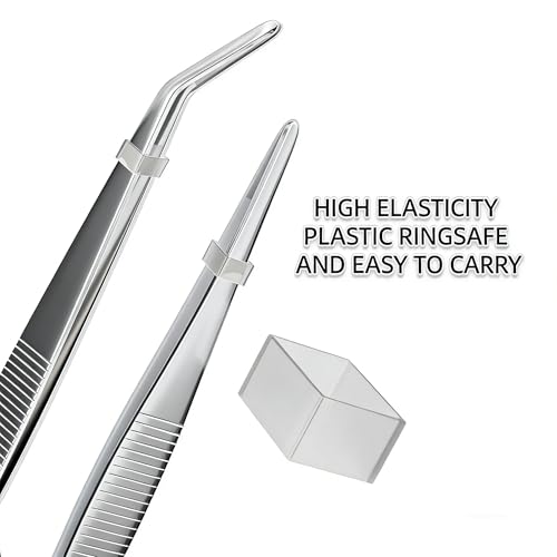 10Inch Fine-Tip Kitchen Tweezers Tongs – Extra-Long Stainless Steel Cooking Tweezers Dishwasher Safe for Grilling, Baking & Food Prep (10In Bent BBQ Tongs) - color: 10in Bent Bbq Tongs
