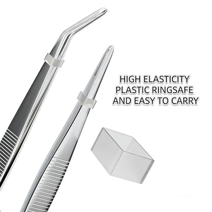 10Inch Fine-Tip Kitchen Tweezers Tongs – Extra-Long Stainless Steel Cooking Tweezers Dishwasher Safe for Grilling, Baking & Food Prep (10In Bent BBQ Tongs) - color: 10in Bent Bbq Tongs