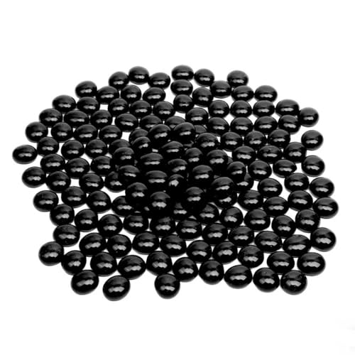 0.5 LB Black Glass Beads for Vases, Glass Pebbles, Clear Flat Glass Marbles for Vase Filler Flower Candle Crafts Centerpieces and Wedding Decoration - color: Black, size: 0.5 LB