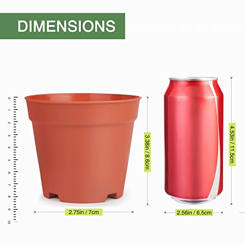 SwinDuck 4 inch Plant Pots, 28 Pack Small Plastic Planters with Drainage Holes and Saucers for Flowers Plants, Succulents, Seed Starting Pots, Colorful - color: Colorful