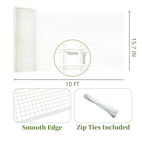 PotatoLife 15.7'' x 10' Plastic Wire for Poultry & Safety Barrier, White - color: White, size: 15.7'' x 10'