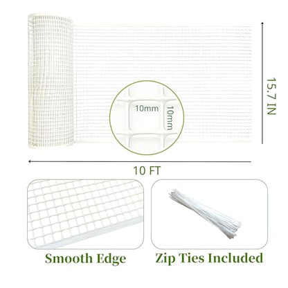 PotatoLife 15.7'' x 10' Plastic Wire for Poultry & Safety Barrier, White - color: White, size: 15.7'' x 10'