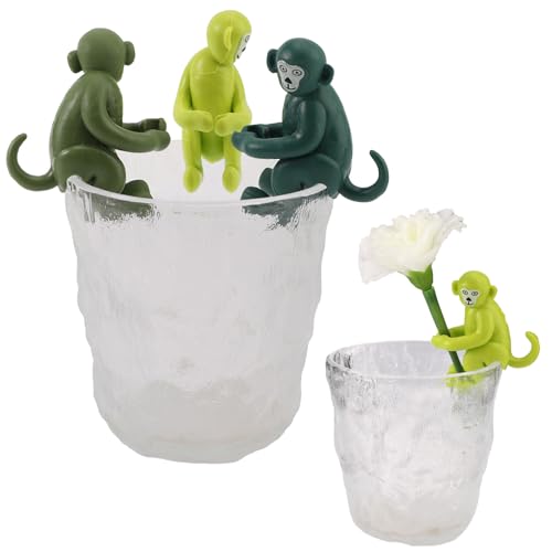 Lyreh 3pcs Plant Propagation Buddy, 3 Color Funny Monkey Hydroponic Plant Stem Supports Holder for Sprouts Stems Shoots Cuttings Indoor & Outdoor Gardening
