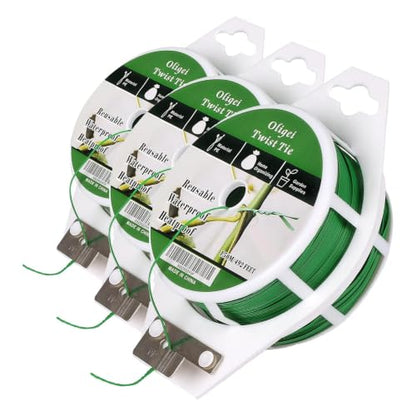Green Garden Wire, Sturdy Plant Ties for Support with Cutter, 492FT/150m, Indoor, Outdoor, Home and Office Use (Pack of 3) - size: 2.0mm x 0.8mm (Pack of 3)
