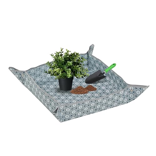 Heavy-Duty Waterproof – Indoor Plant Transplanting & Mess Control Mat, Thick Succulent Potting Tray for Soil Change, Spill-Proof Gardening & Pet Grooming Mat (M - 29.5" X 29.5") - size: M - 29.5" X 29.5"