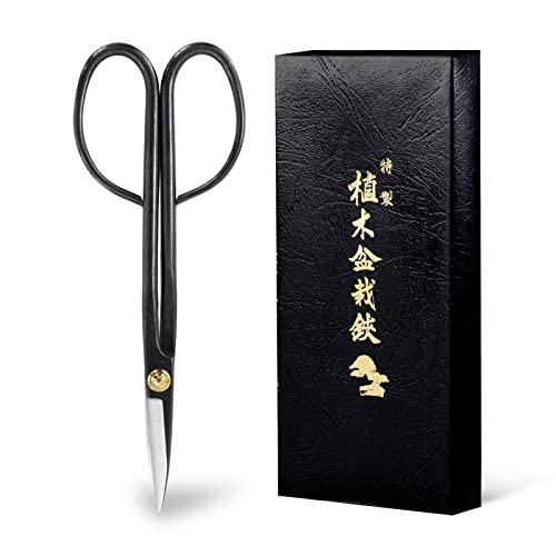 Wazakura Twig Bonsai Scissors Made in Japan 210mm(8.15 inch), Japanese Bonsai Garden Tools, Hasami Pruning Shears - Long Handle Black - color: Twig 8.15"