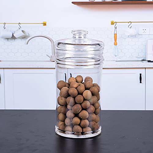 64 oz Reinforced Large Acrylic Storage Jar, Airtight Lid Cookie Jar | Ideal Canisters for Cookies, Dried Fruits, Nuts, Herbs,Cereals,etc (Pack of 2) - size: Standard 1900 ml (Pack of 2)