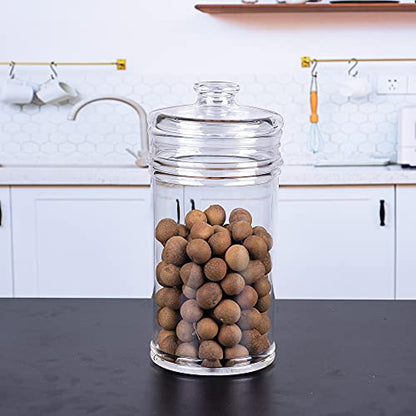 64 oz Reinforced Large Acrylic Storage Jar, Airtight Lid Cookie Jar | Ideal Canisters for Cookies, Dried Fruits, Nuts, Herbs,Cereals,etc (Pack of 2) - size: Standard 1900 ml (Pack of 2)