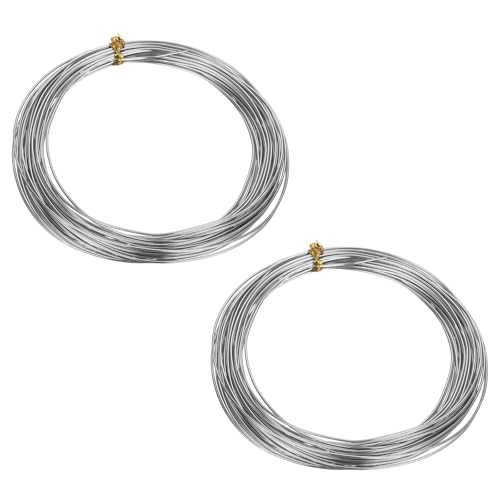 HARFINGTON 2 Roll Bonsai Wire 1mm Each Roll 32.8ft (10m) Anodized Aluminum Bonsai Wire for Gardening Tree Branch Fixing DIY Crafting, Silver - color: Silver, size: 1mm x 32.8 ft
