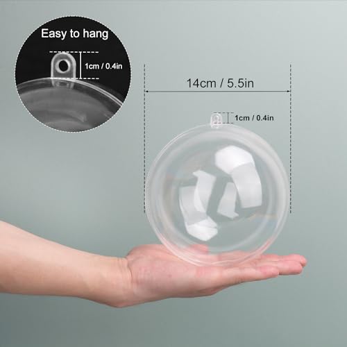 20 Pcs 5.5 Inch Clear Acrylic Fillable Balls, Christmas DIY Fillable Ornaments Balls, Acrylic Ornaments Ball for Christmas, Holidays, Weddings, Parties, and Home Decor - size: 20 Pcs 5.5 Inch Fillable Balls