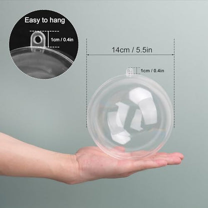 20 Pcs 5.5 Inch Clear Acrylic Fillable Balls, Christmas DIY Fillable Ornaments Balls, Acrylic Ornaments Ball for Christmas, Holidays, Weddings, Parties, and Home Decor - size: 20 Pcs 5.5 Inch Fillable Balls