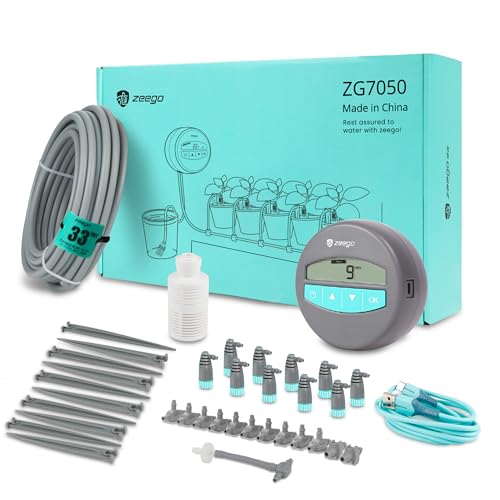 Zeego Automatic Drip Irrigation Kit with Digital Programmable Water Timer - size: 7050-pipe23in