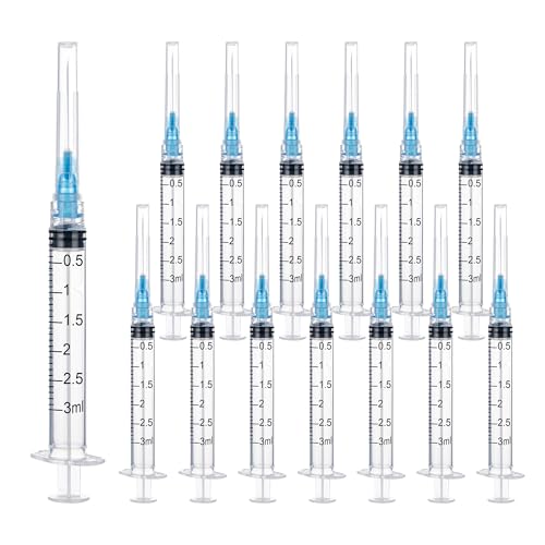 3ml 25 Gauge 1 inch Syringe 3cc Luer Lock Disposable Syringes with Needle for Scientific Labs,Individually Wrapped - style: IWSW-3ml-23G 1 Inch