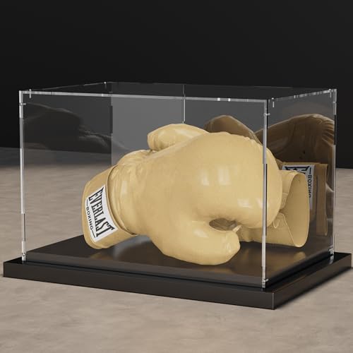 Boxing Glove Display Case Acrylic Full Size Case with Mirror Back - size: Boxing Glove Case