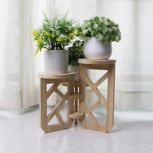 Kasutoo Wooden Plant Stand ,3 Tiers Indoor Succulent Windowsill Shelf - Small Tabletop Plant Holder for Home, Office, Living Room, Bedroom Decoration