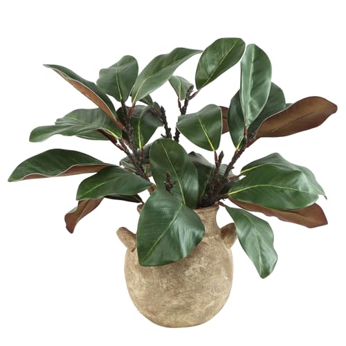 Coferset 5pcs Real Touch Artificial Magnolia Branches Stems,22" | Long Stem Faux Magnolia Leaves Branches for Vase Home Office Farmhouse Wedding Floral Arrangement Christmas Decor - size: 22 inch