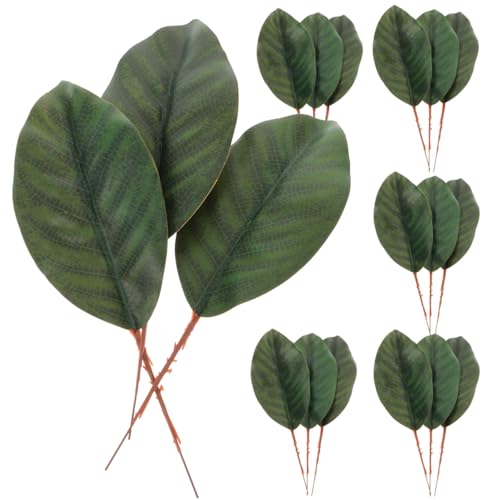 Hemobllo 30 Pcs Artificial Magnolia Leaves 7.67 Inch Faux Leaves for Crafts Green Leaf Decor for DIY Wreath Garland Wedding Aisle Table Centerpiece Home and Party Decoration