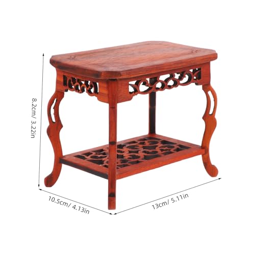 Jade Base Wooden Bonsai Display Holder Plant Stand Indoor Office Desk Carved Pedestal for Small Craft Sculpture Display Holder Home Decor 5.11 X 4.13 X 3.22 in