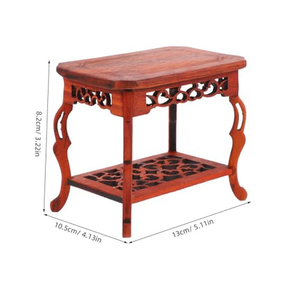Jade Base Wooden Bonsai Display Holder Plant Stand Indoor Office Desk Carved Pedestal for Small Craft Sculpture Display Holder Home Decor 5.11 X 4.13 X 3.22 in