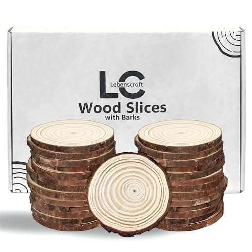 Wood Slices 3 Inch (2.7-3.2") Discs Ornaments for Crafts - size: 26 PCS NON-DRILLED